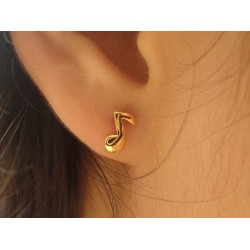 Quaver Stud Earrings / Music Note Jewelry in 14k Solid Gold / Gift for Music Lover / Musician Gift