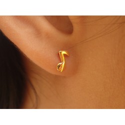 Quaver Stud Earrings / Music Note Jewelry in 14k Solid Gold / Gift for Music Lover / Musician Gift